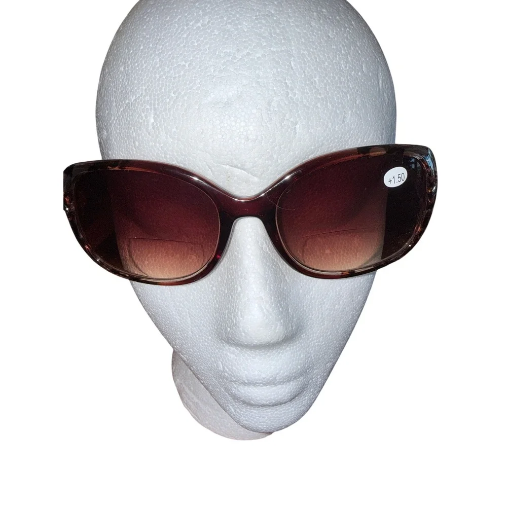 Women Brown Tortoise Bifocal Reading Sunglasses +1.50 Butterfly